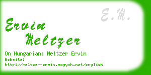 ervin meltzer business card